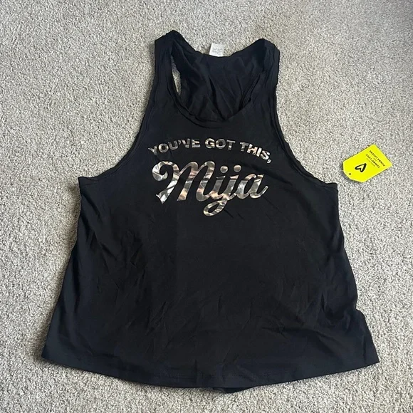 Zumba Fitness Black Tank Top with Metallic Graphic - Picture 1 of 5